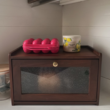 Load image into Gallery viewer, Walnut Roll-Top Bread Box