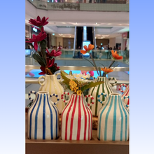 Load image into Gallery viewer, Azure Stripe Ceramic Vase
